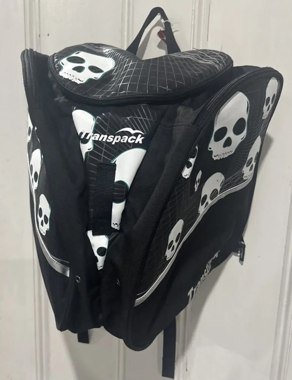 Transpack Skull Print Ski Boot Gear Bag Black White Snowboard Travel Bag